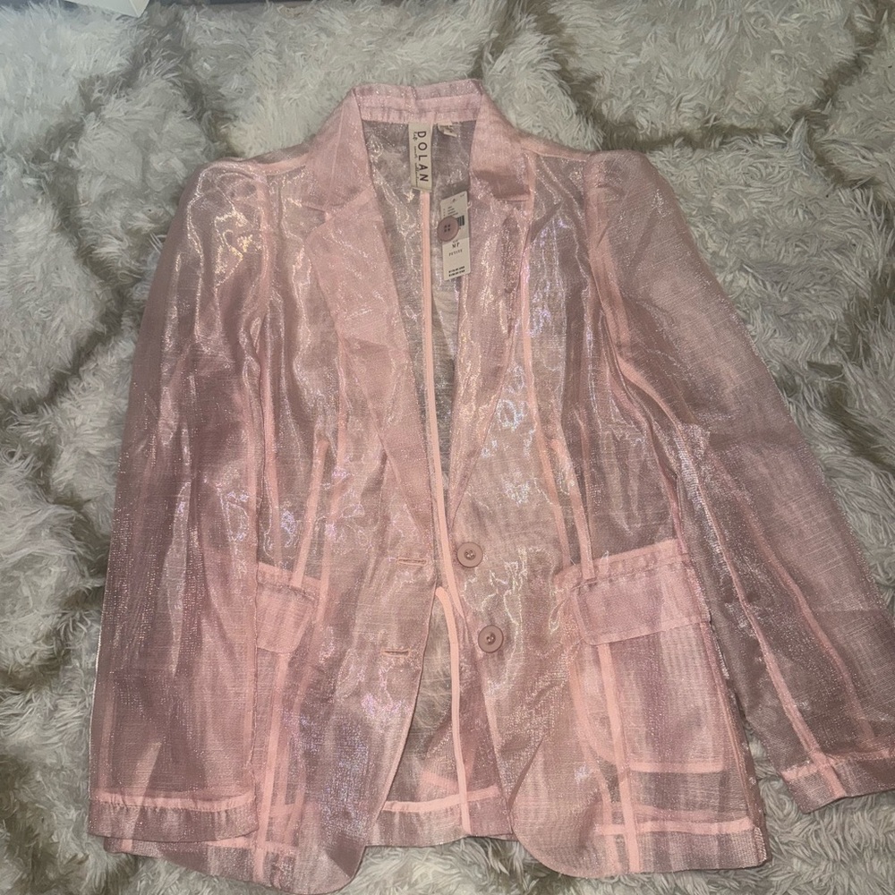 Anthropology Sheer Pink Blazer - Picture 2 of 8